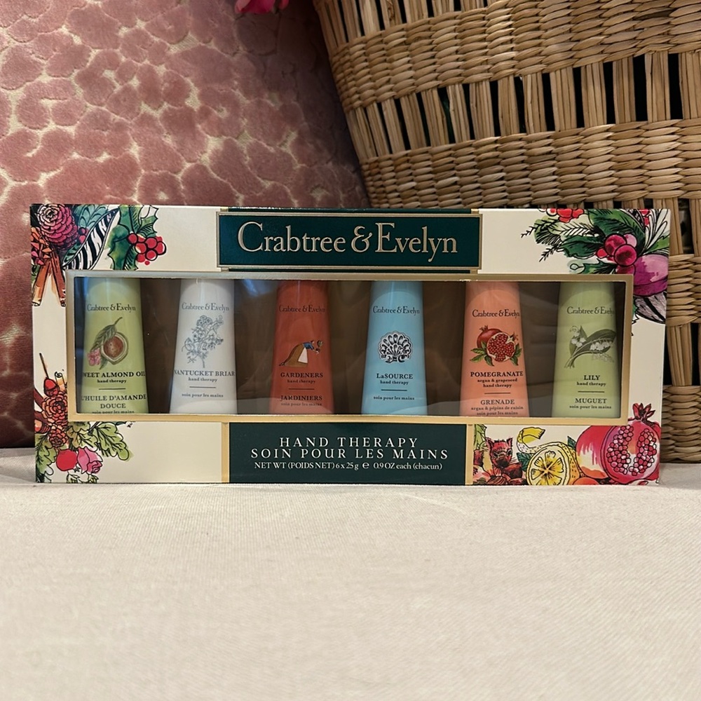 Crabtree & Evelyn hand therapy lotion Christmas holiday gift set of 6